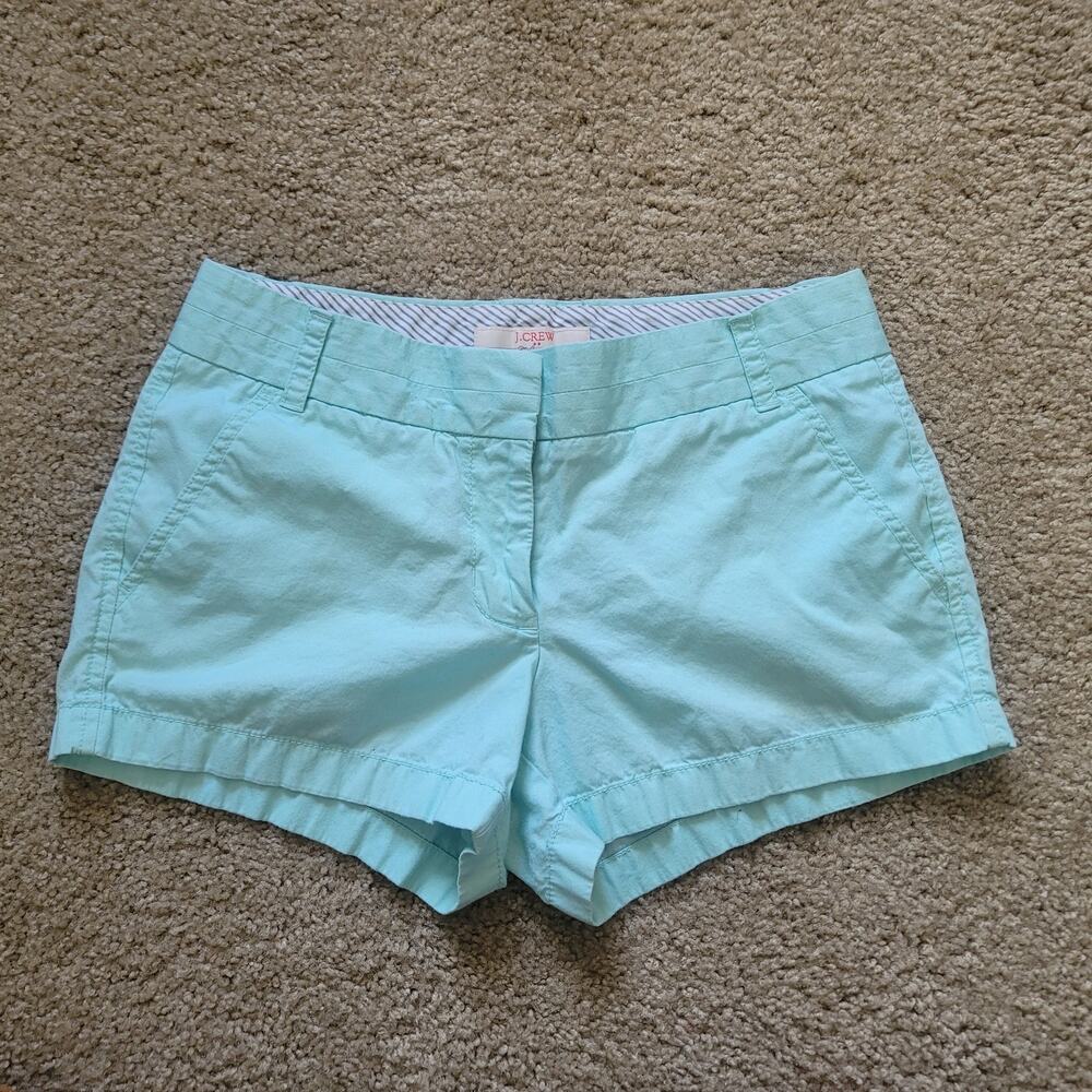 J.Crew Flat-Front Chino Shorst Teal Blue Size 2